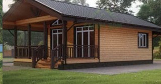 Проект одноэтажного дома из бруса с террасой - Строительство в Балашове от Строй-Бла от 135928 руб.
